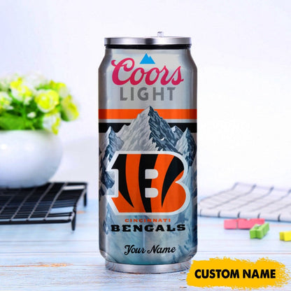 Cincinnati Bengals American Football & CoorsLight Can Tumbler Custom Any Name Gifts