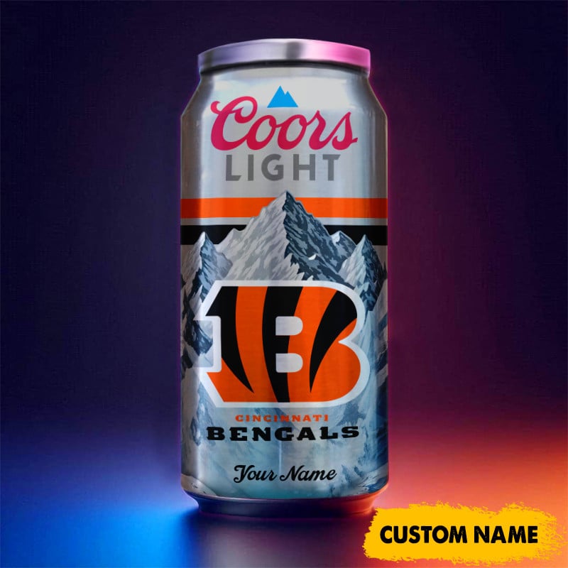 Cincinnati Bengals American Football & CoorsLight Can Tumbler Custom Any Name Gifts
