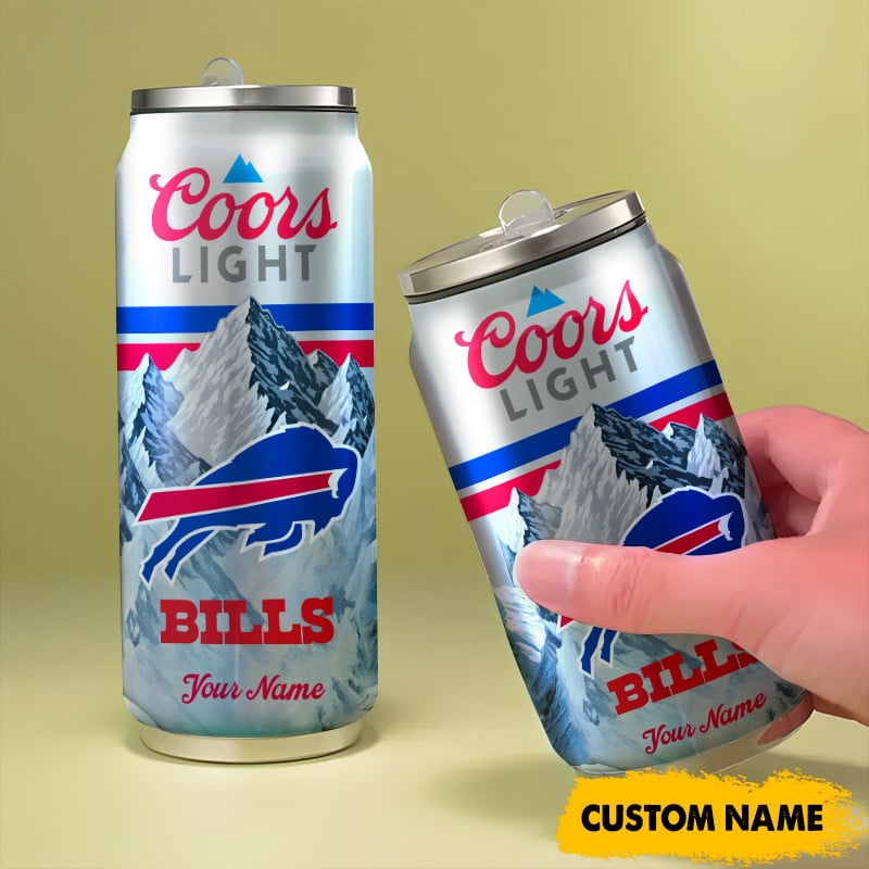 Buffalo Bills American Football & CoorsLight Can Tumbler Custom Any Name Gifts