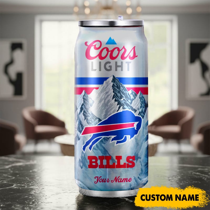 Buffalo Bills American Football & CoorsLight Can Tumbler Custom Any Name Gifts