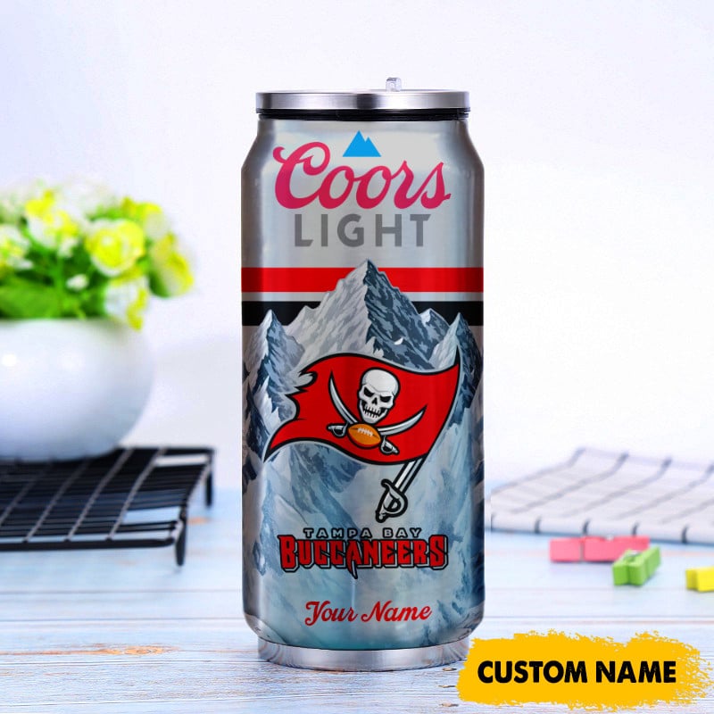 Tampa Bay Buccaneers American Football & CoorsLight Can Tumbler Custom Any Name Gifts