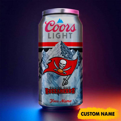 Tampa Bay Buccaneers American Football & CoorsLight Can Tumbler Custom Any Name Gifts