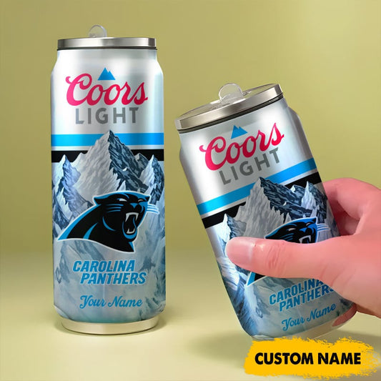 Carolina Panthers American Football & CoorsLight Can Tumbler Custom Any Name Gifts