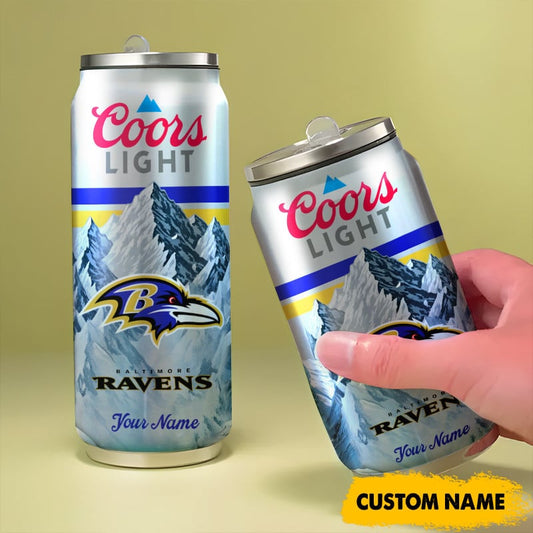 Baltimore Ravens American Football & CoorsLight Can Tumbler Custom Any Name Gifts
