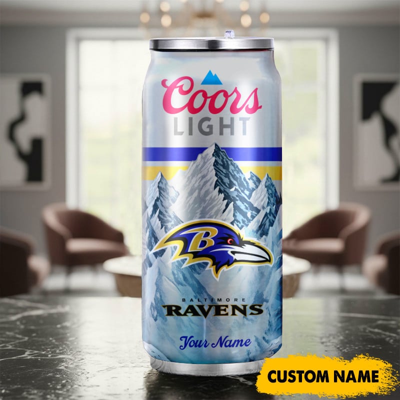 Baltimore Ravens American Football & CoorsLight Can Tumbler Custom Any Name Gifts