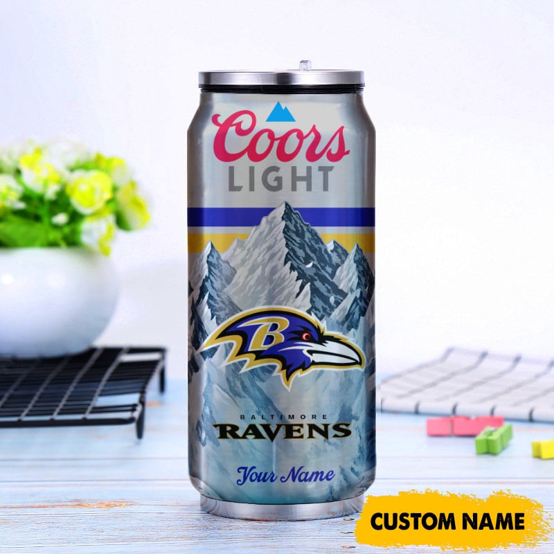 Baltimore Ravens American Football & CoorsLight Can Tumbler Custom Any Name Gifts