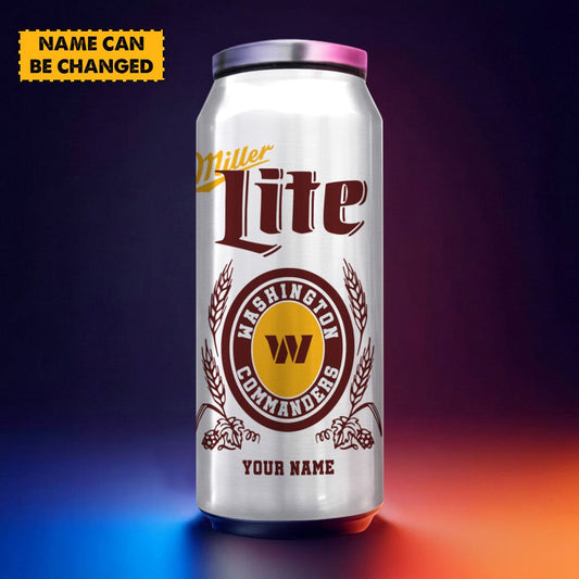 Washington Commanders NFL Team Mix MilterLite Beer Can Tumbler Custom Any Name Gifts For Fan