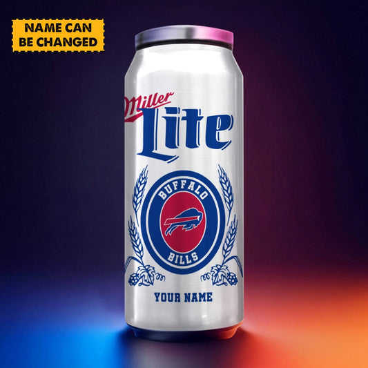 Buffalo Bills NFL Team Mix MilterLite Beer Can Tumbler Custom Any Name Gifts For Fan