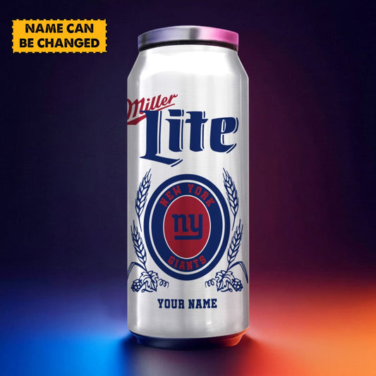 New York Giants NFL Team Mix MilterLite Beer Can Tumbler Custom Any Name Gifts For Fan