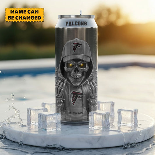 Atlanta Falcons NFL Skull Can Tumbler Personalized Name Gift