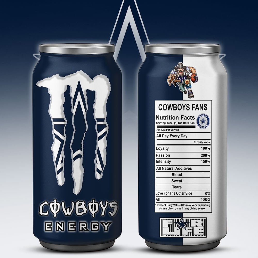 Dallas Cowboys Monster Energy x NFL – Tumbler Gift for Fans