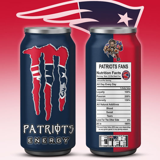 New England Patriots Monster Energy x NFL – Tumbler Gift for Fans