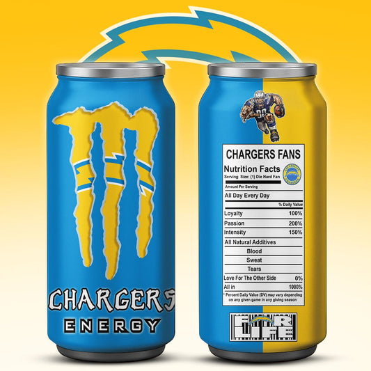 Los Angeles Chargers Monster Energy x NFL – Tumbler Gift for Fans