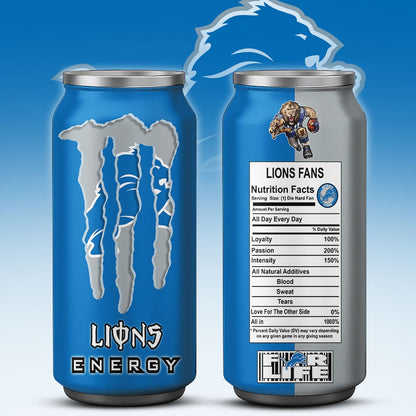 Detroit Lions Monster Energy x NFL – Tumbler Gift for Fans