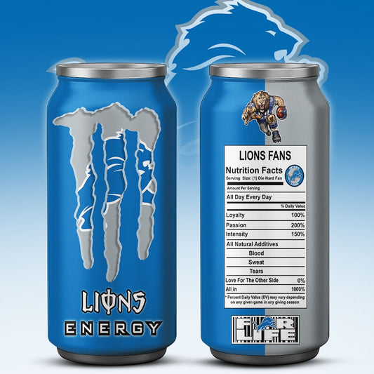 Detroit Lions Monster Energy x NFL – Tumbler Gift for Fans