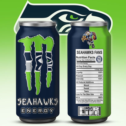 Seattle Seahawks Monster Energy x NFL – Tumbler Gift for Fans