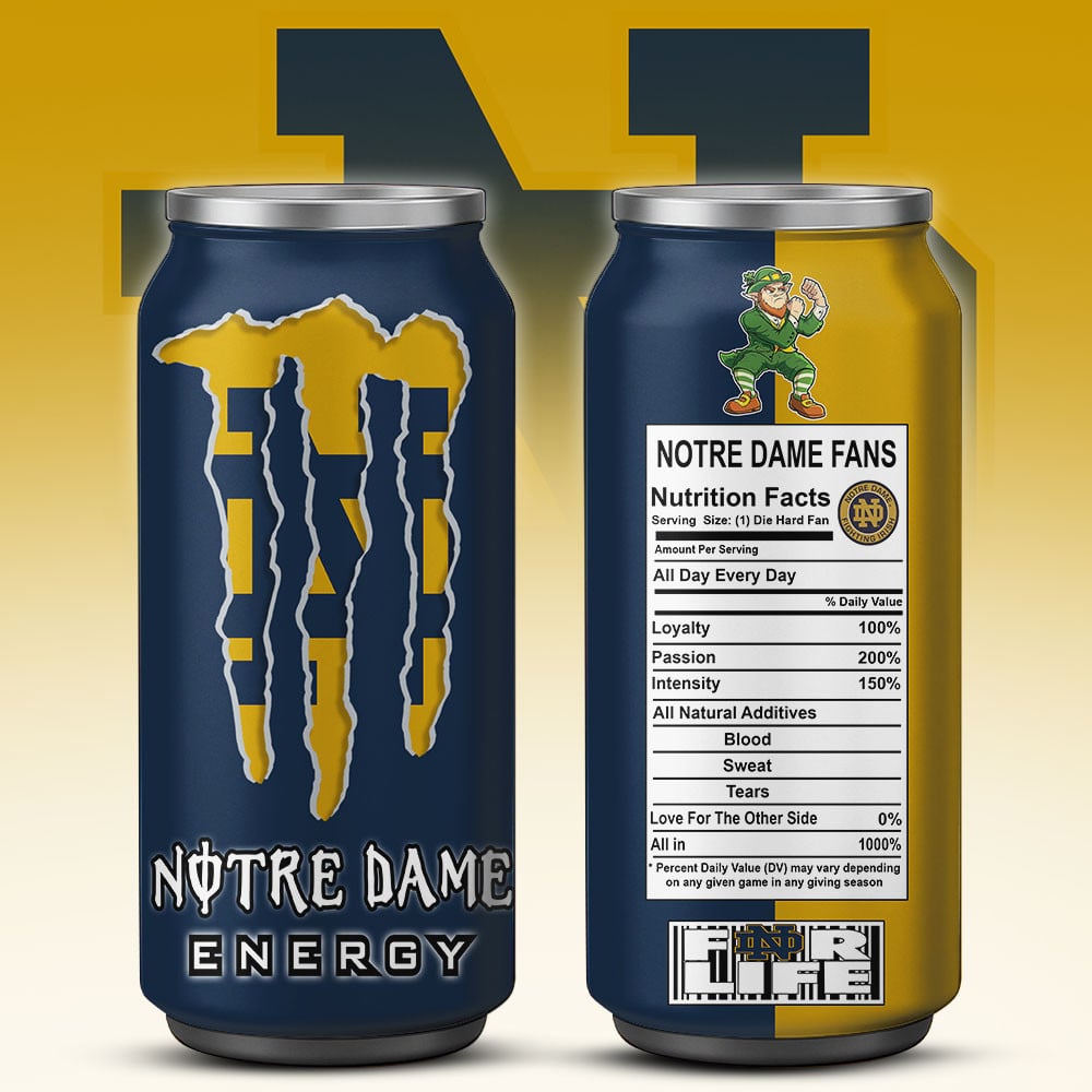 Notre Dame Fighting Irish Monster Energy x NCAA – Tumbler Gift for Fans