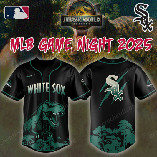 MLB Chicago White Sox Collab Jurassic World Baseall Jersey