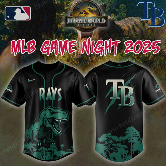 MLB Tampa Bay Rays Collab Jurassic World Baseall Jersey