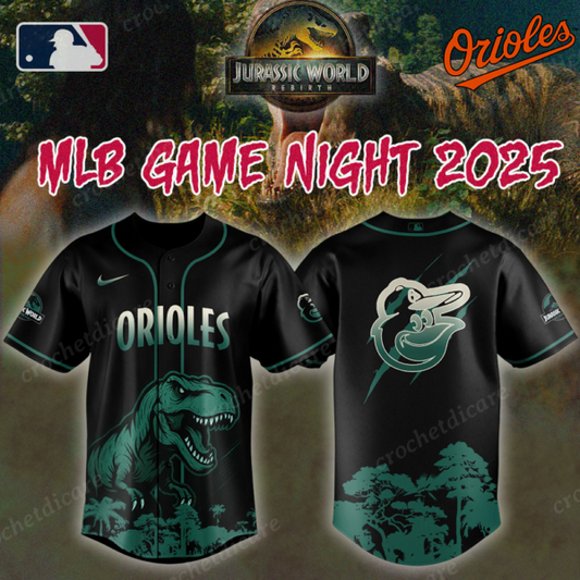 MLB Baltimore Orioles Collab Jurassic World Baseall Jersey