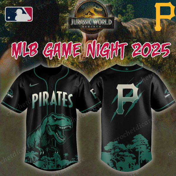 MLB Pittsburgh Pirates Collab Jurassic World Baseall Jersey