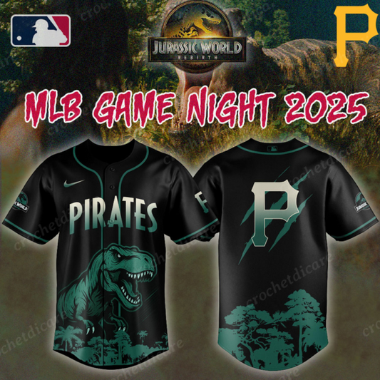 MLB Pittsburgh Pirates Collab Jurassic World Baseall Jersey