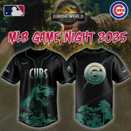 MLB Chicago Cubs Collab Jurassic World Baseall Jersey