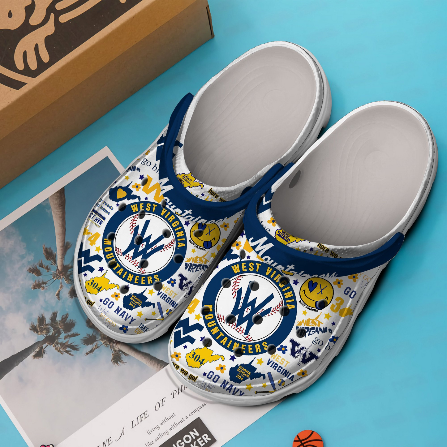 West Virginia Mountaineers NCAA Sport Clogs Shoes - 503HL- CR037