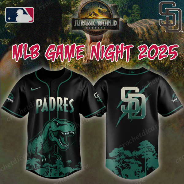 MLB San Diego Padres Collab Jurassic World Baseall Jersey