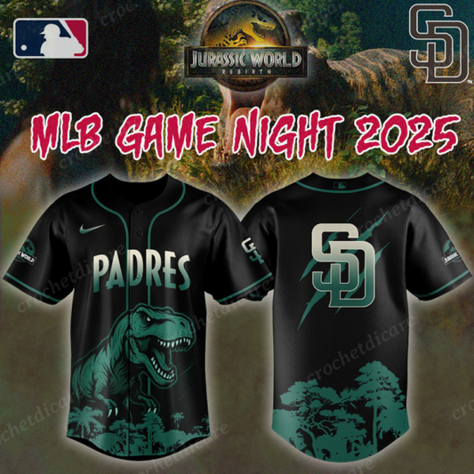 MLB San Diego Padres Collab Jurassic World Baseall Jersey