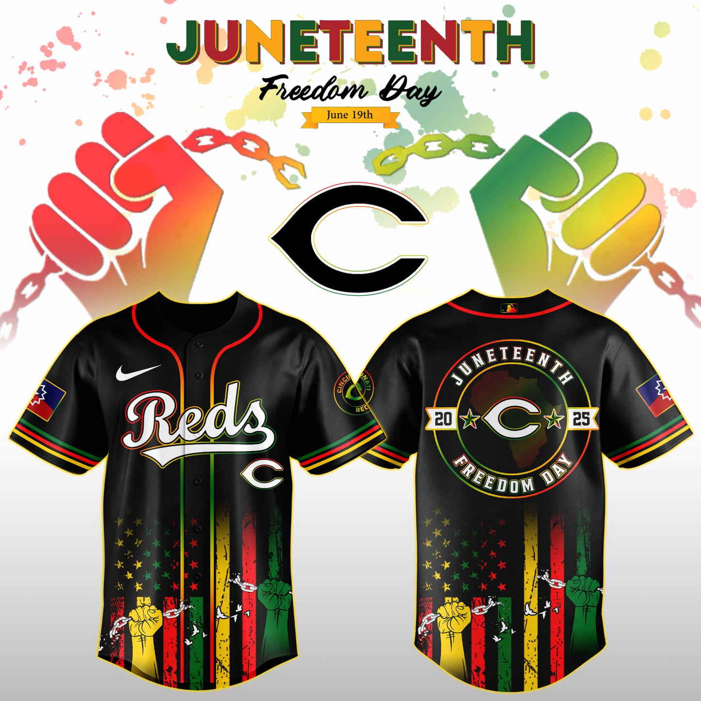 Cincinnati Reds MLB X Juneteenth Day Jersey Edition Jersey 2025