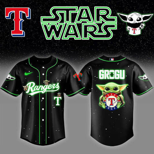 Texas Rangers x Stars Wars Grogu Night Baseball Jersey Editions Limited