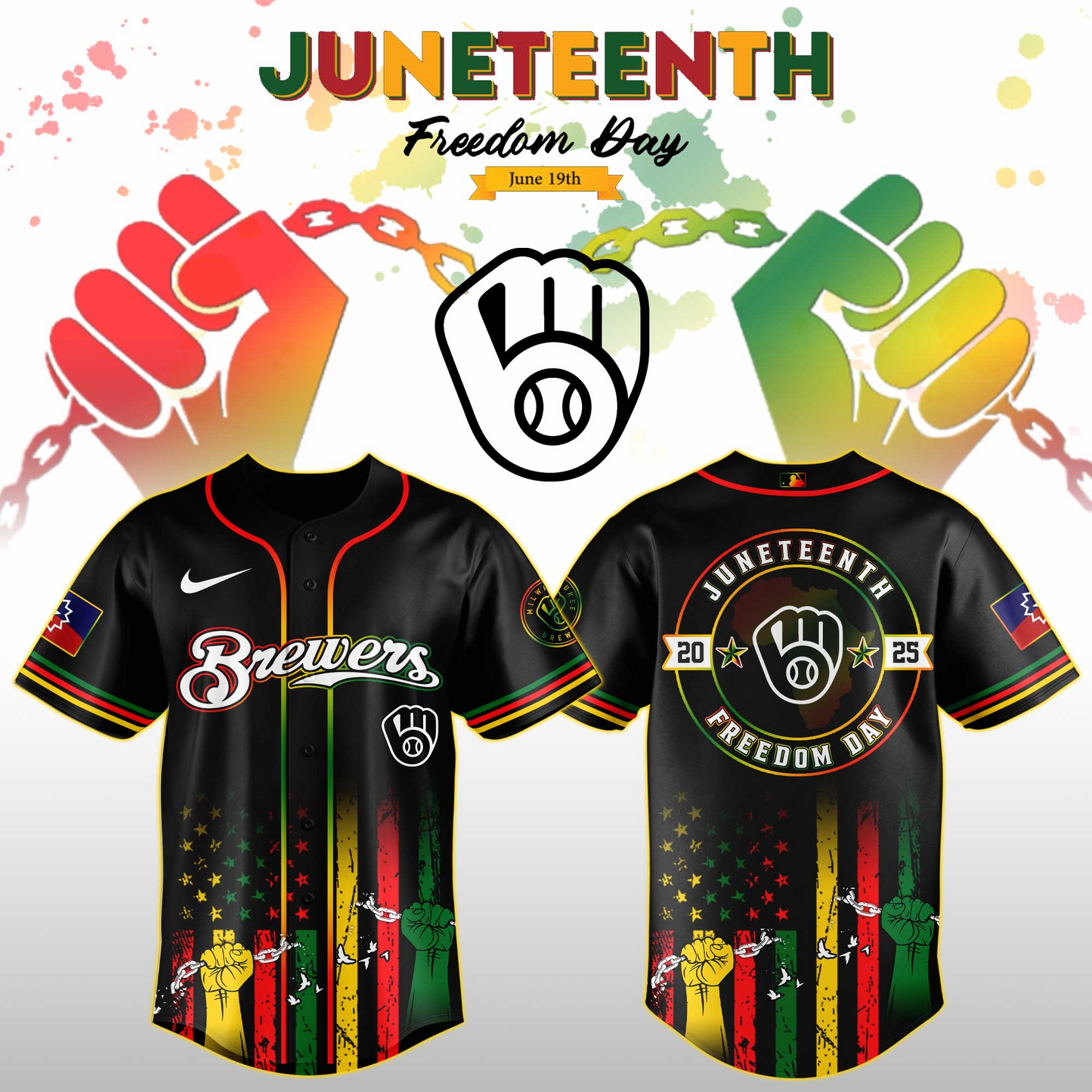 Milwaukee Brewers MLB X Juneteenth Day Jersey Edition Jersey 2025