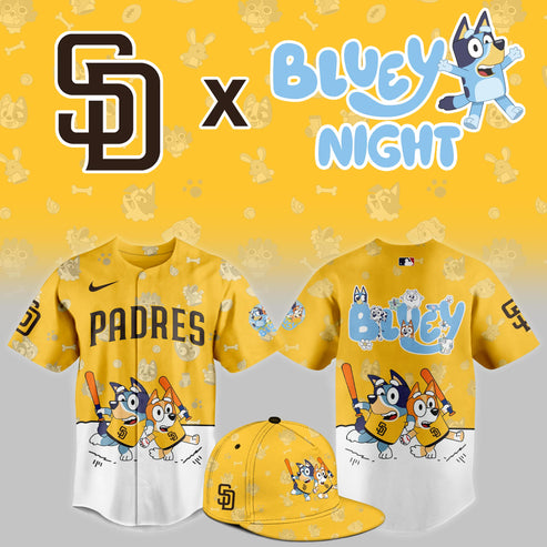 San Diego Padres 2025 Bluey Night Limited Yellow Baseball Jersey