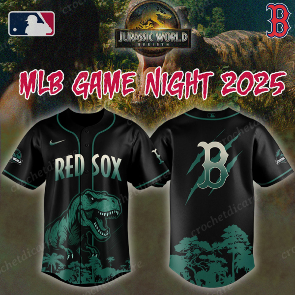 MLB Boston Red Sox Collab Jurassic World Baseall Jersey