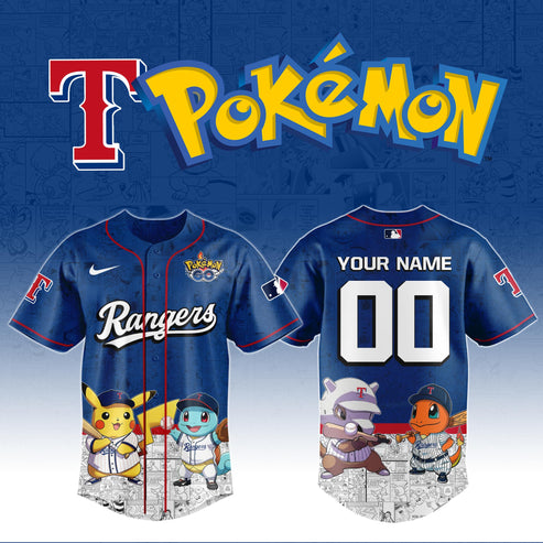 Texas Rangers x Pokémon Go Baseball Jersey Editions Limited