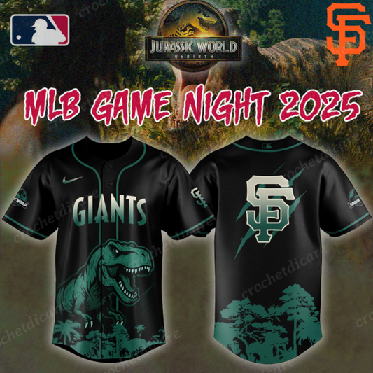 MLB San Francisco Giants Collab Jurassic World Baseall Jersey