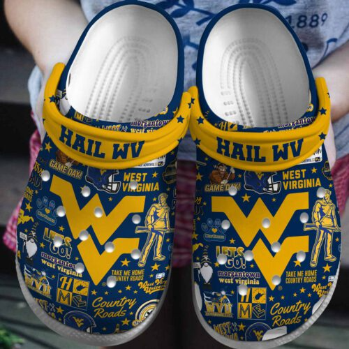 West Virginia Mountaineers NCAA Sport Clogs Shoes - 503HL- CR033