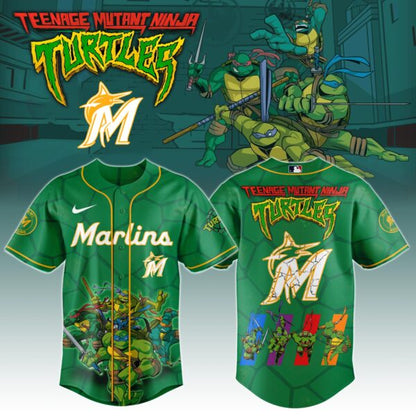 Miami Marlins x Ninja Turtles Night Game Limited Edition Jersey