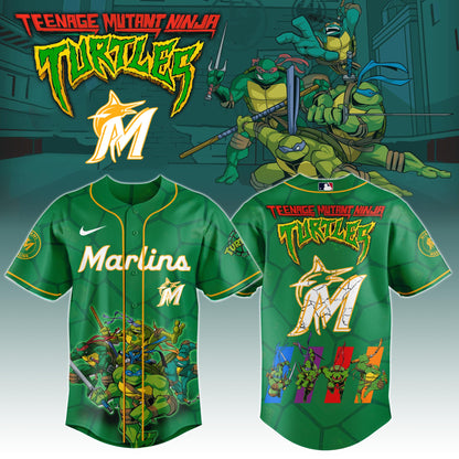 Miami Marlins x Ninja Turtles Night Game Limited Edition Jersey