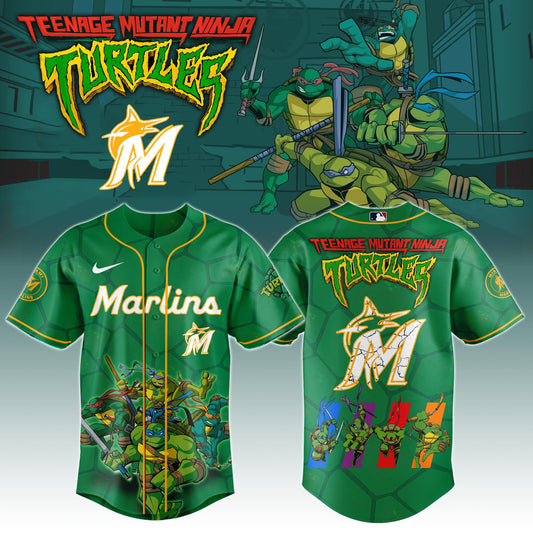 Miami Marlins x Ninja Turtles Night Game Limited Edition Jersey
