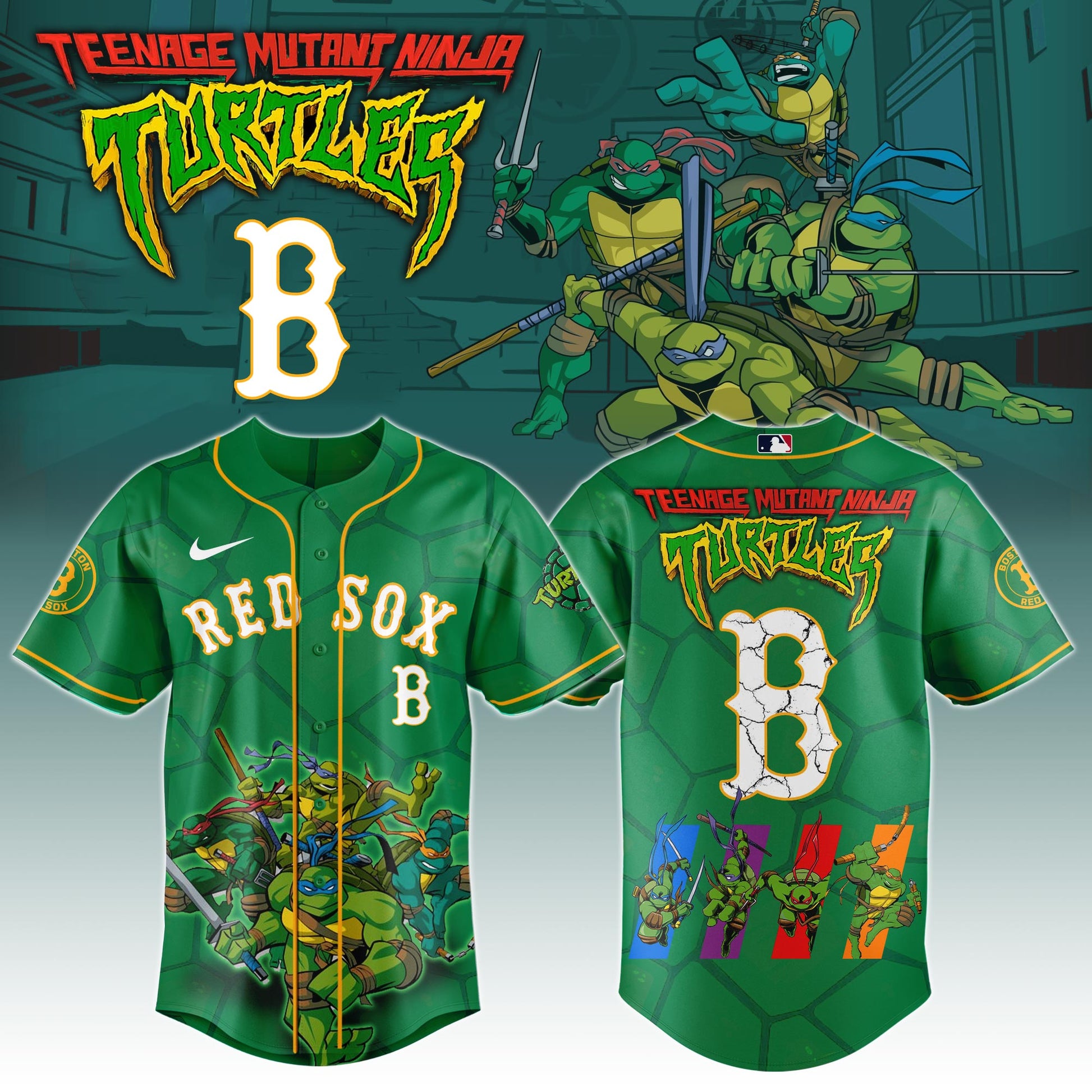 Boston Red Sox x Ninja Turtles Night Game Limited Edition Jersey