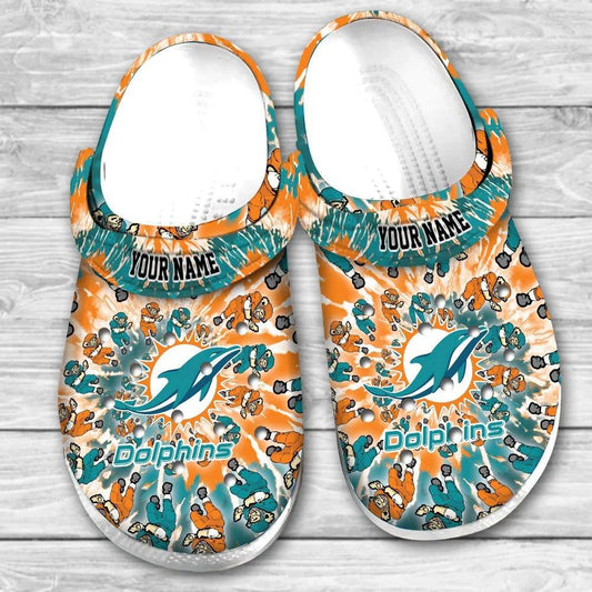 Best Gift for Miami Dolphins & Grateful Dead Fan - Custom Clog 502MC-CR010