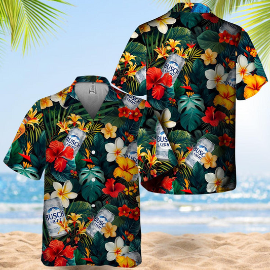 Busch Light Tropical Summer Flower Hawaiian Shirt - 502HL- HS079