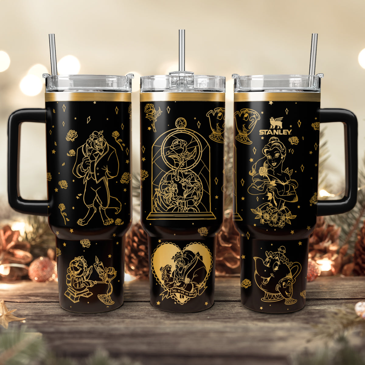 Beauty and the Beast Laser Engraved Tumbler 40 oz - 501HLHNTB041