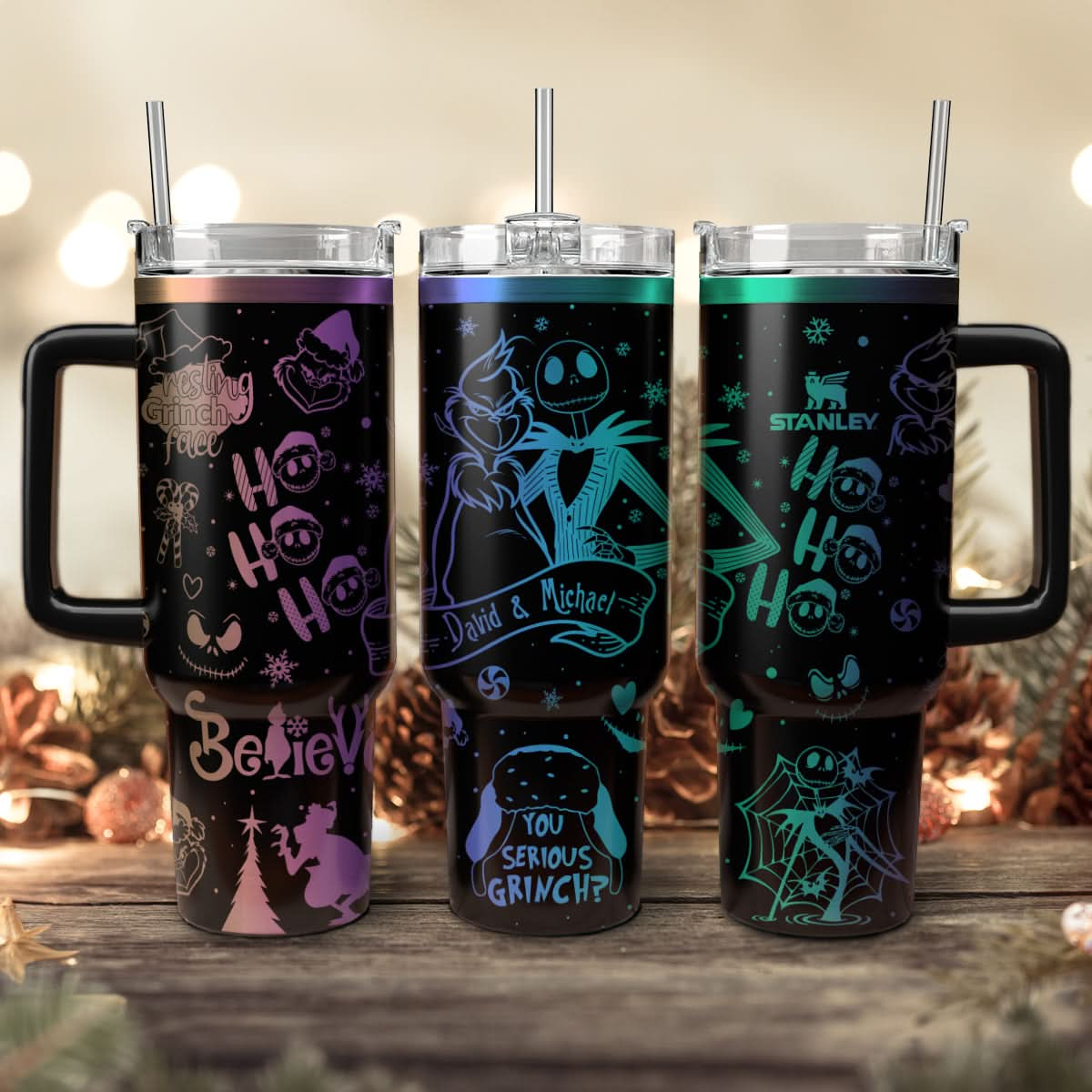 Couple Custom Grinch And Nightmare 40oz Tumbler - 410TTHNTB032