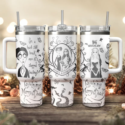 Custom Name Couple Corpse Bride Halloween 40oz Tumbler - 409HLHNTB159