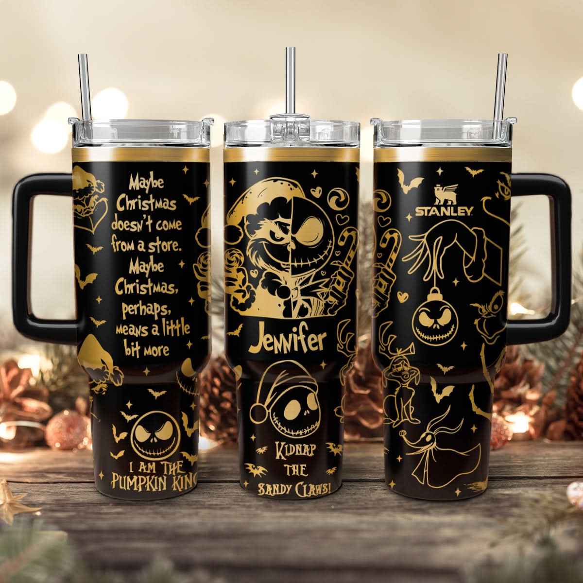 Couple Custom The Nightmare Before Christmas and Grinch Christmas 40oz Tumbler - 410QAHNTB017