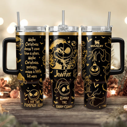 Couple Custom The Nightmare Before Christmas and Grinch Christmas 40oz Tumbler - 410QAHNTB017