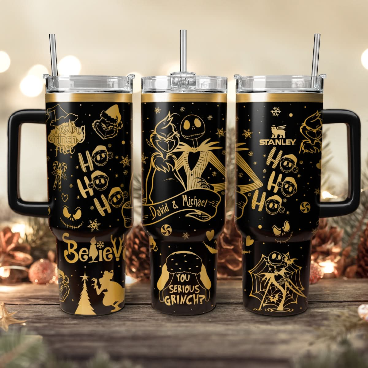 Couple Custom Grinch And Nightmare 40oz Tumbler - 410TTHNTB032